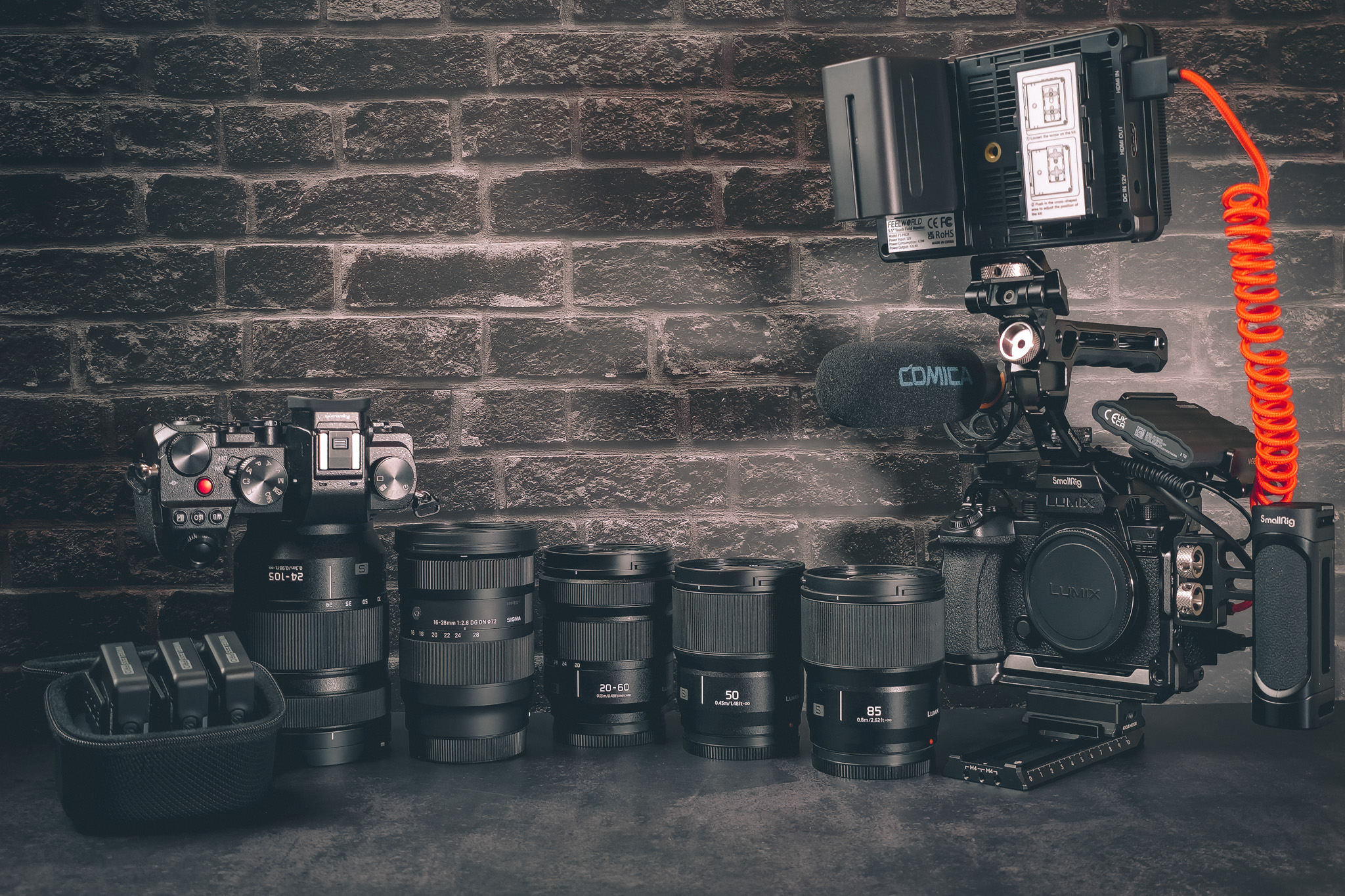 Equipo de cámaras, objetivos y accesorios